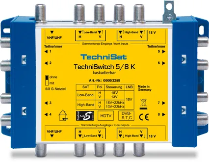 TechniSat TechniSwitch 5/8 K - RF-forstærker / -splitter