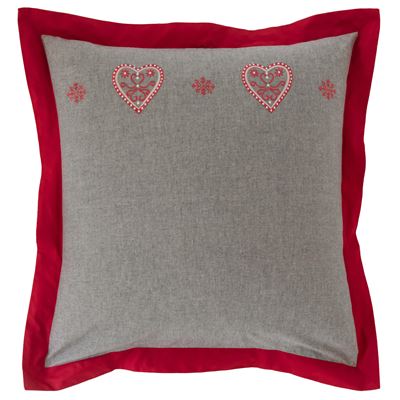 Linge de lit broderie coeurs, feuilles et flocons - BECQUET CRÉATION