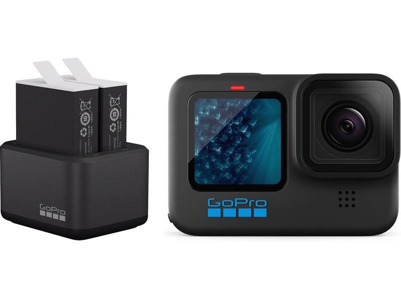 GoPro Actionkamera Hero11 Hohem Pro4 Kit Ultimative Action-Kamera mit Doppelladegerät und zwei Enduro-Akkus inkl. Gimbal