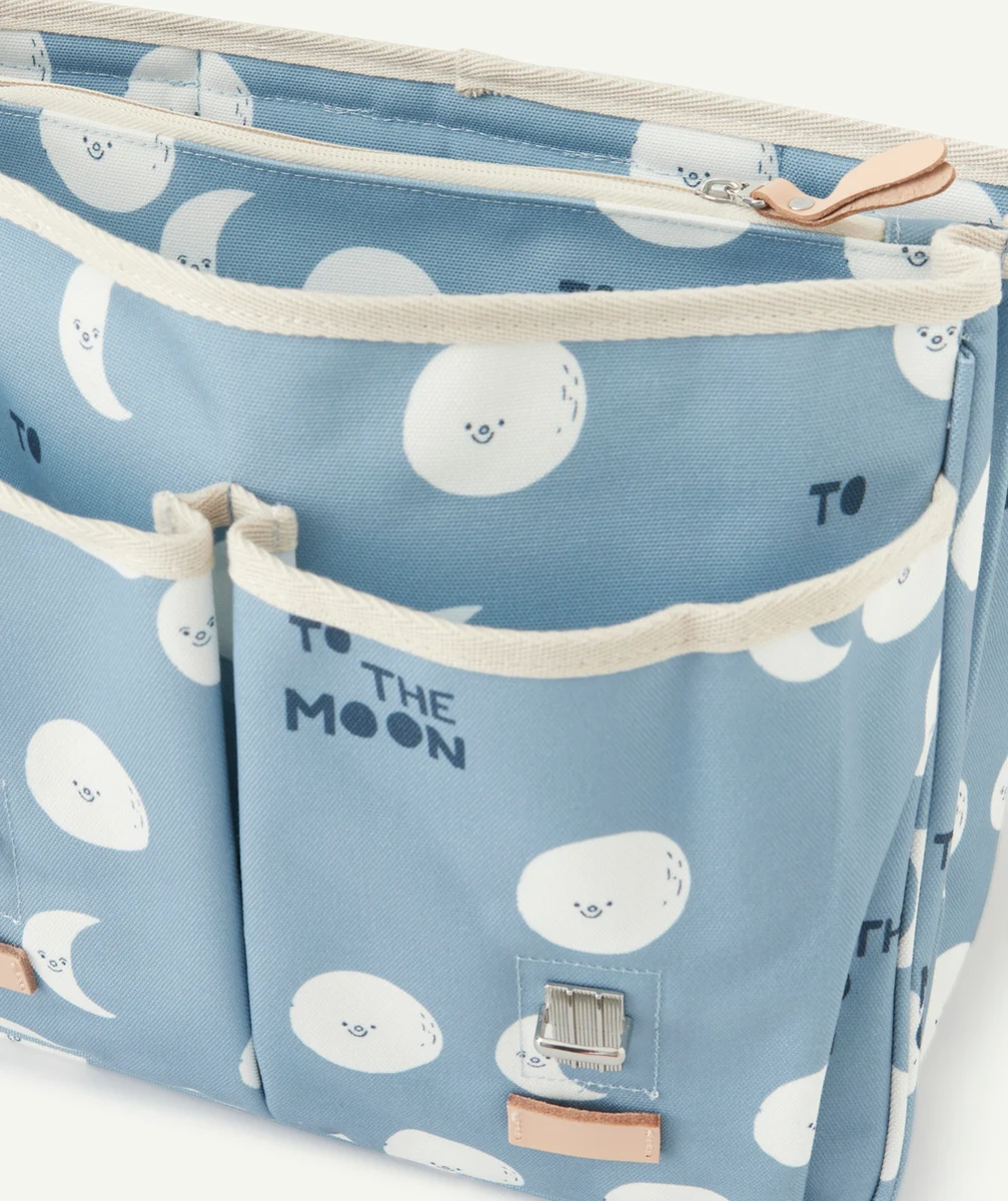 JOJO FACTORYCARTABLE PRIMAIRE BLEU IMPRIMÉ LUNE