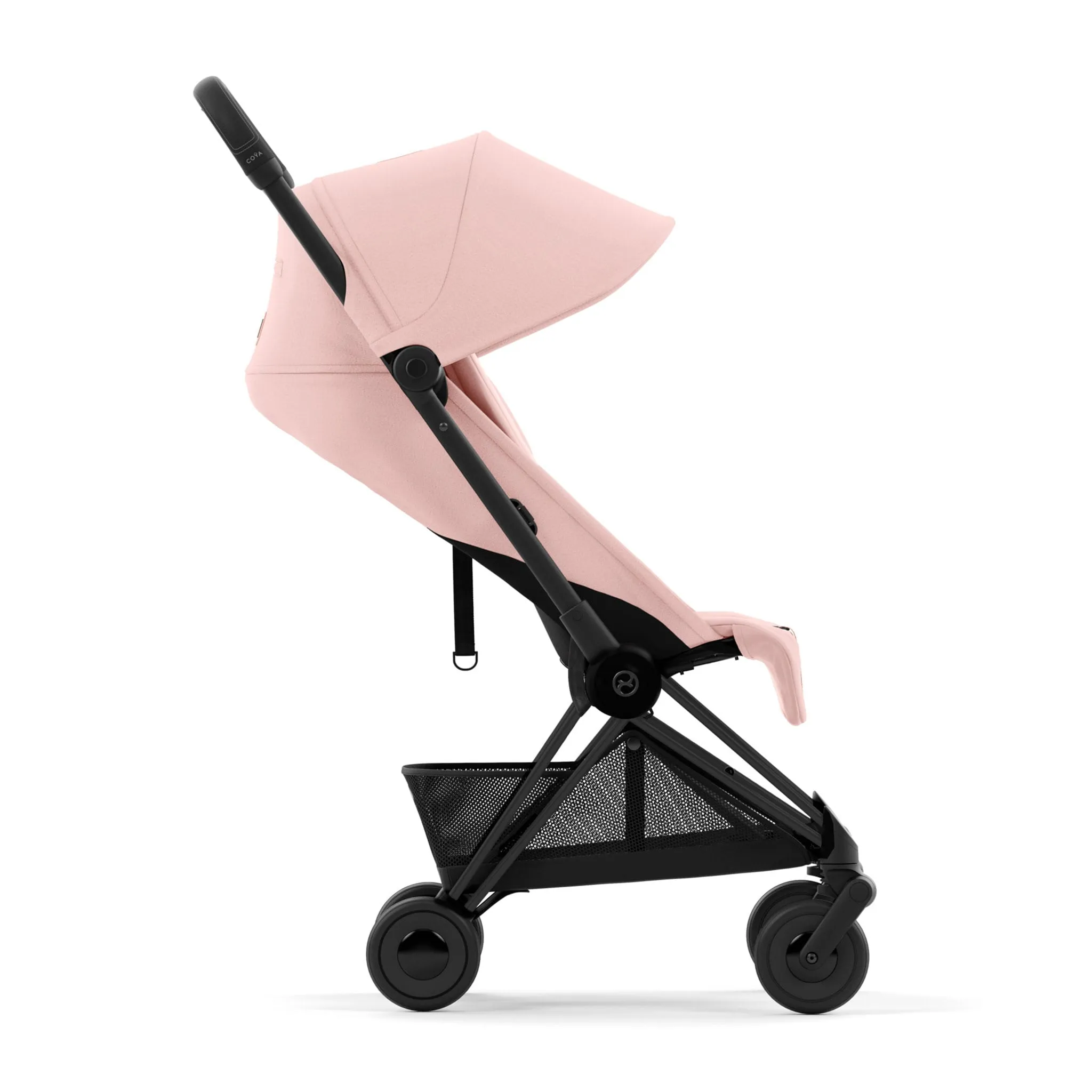Cybex Poussette Coya - Cadre noir mat avec siège rose pêche