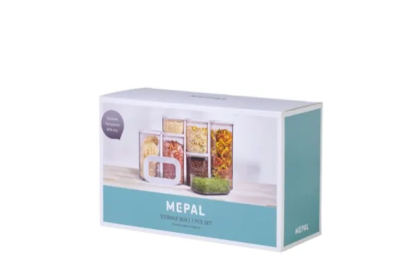 Rosti Mepal 106994830600, Universal beholder sæt, 2 L, Polyethylen (PE), Styrenacrylonitril (SAN), Transparent, Hvid, Aftageligt låg, Rektangulær