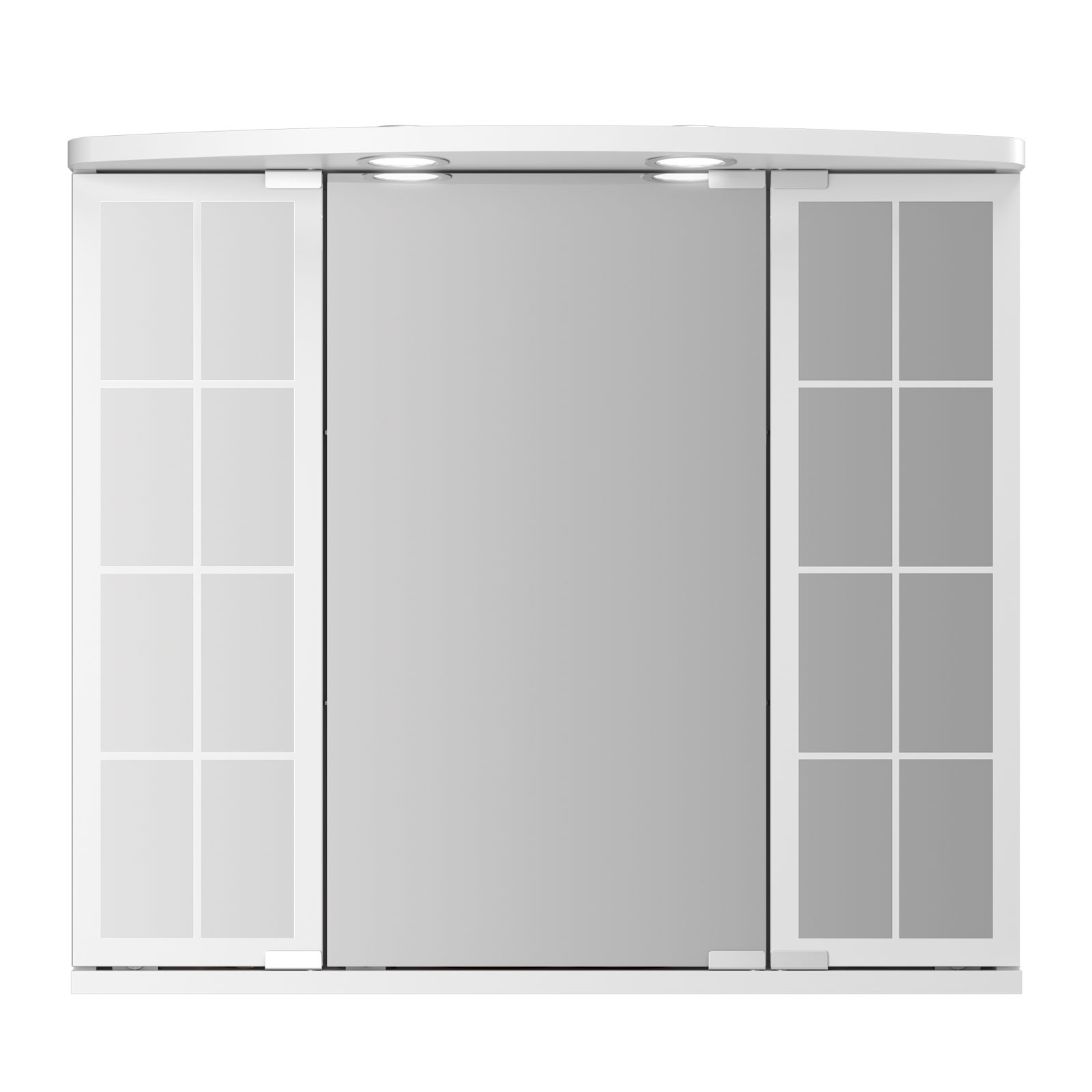 Spiegelschrank - weiß - 2 LED-Spots - 67 cm breit