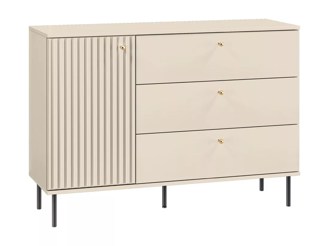 Buffet - 3 tiroirs - 120 cm - beige - CALETTO