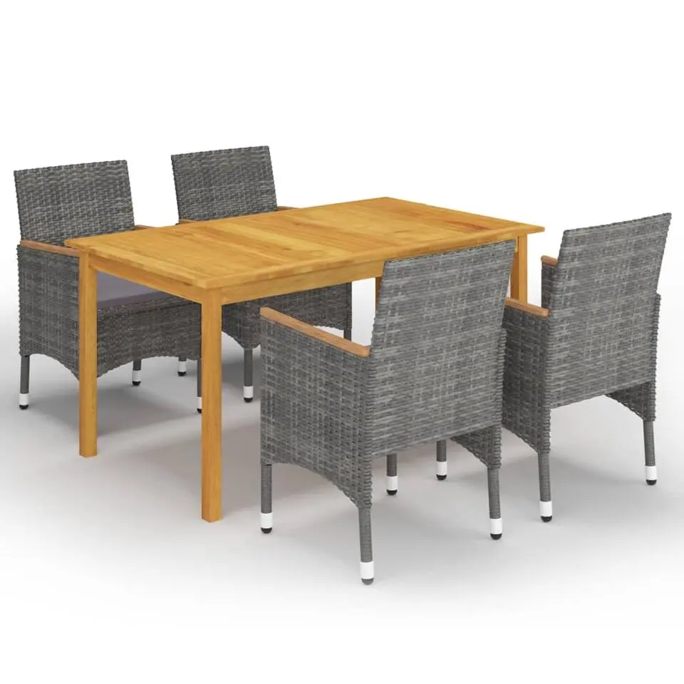 vidaXL - Tuinset - Grijs - Acaciahout - 5 stuks