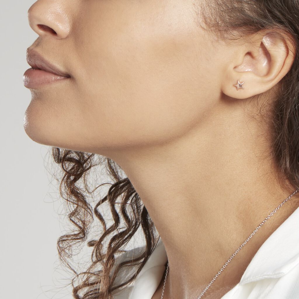 Boucles D'oreilles Puces Or Rose Lison Alphonsine