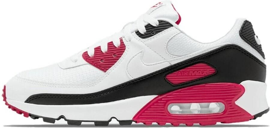 Nike Air Max 90 Heren Sneakers White White-New Maroon-Black