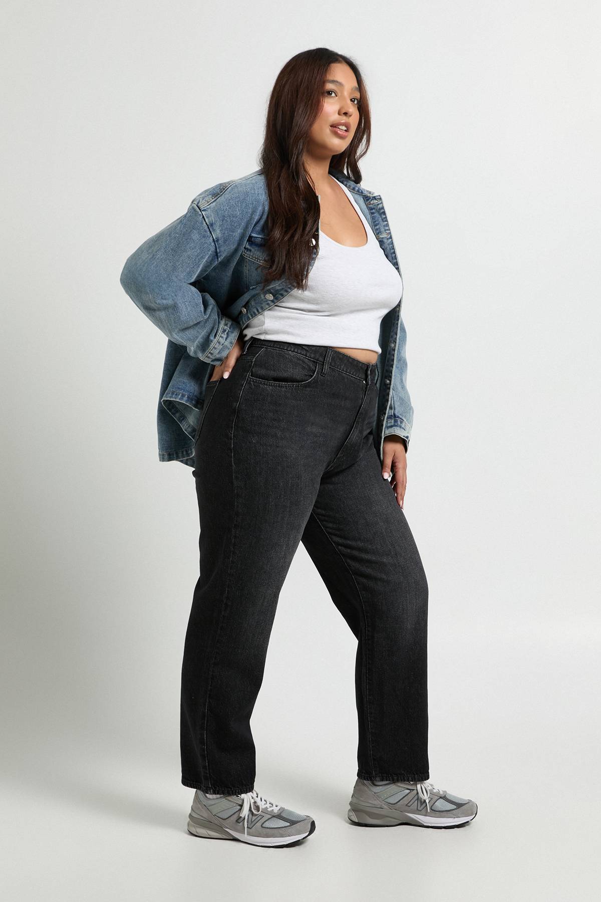 boohoo Jean Mom Taille Haute Plus Basics