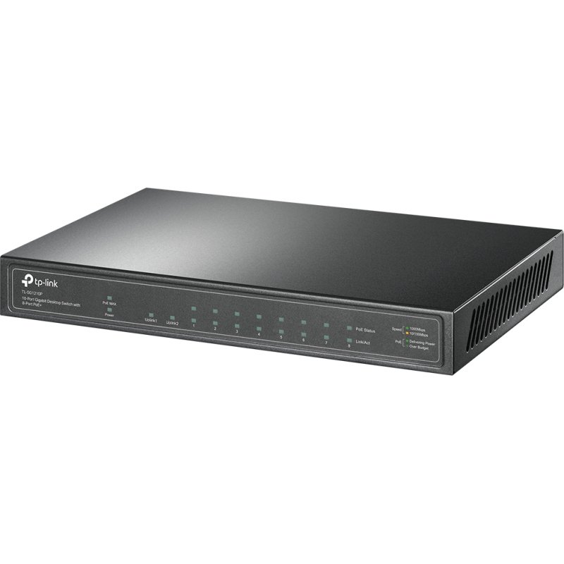 TP-Link TL-SG1210P Non-géré Gigabit Ethernet (10/100/1000) Connexion Ethernet, supportant l'alimentation via ce port (PoE) Gris