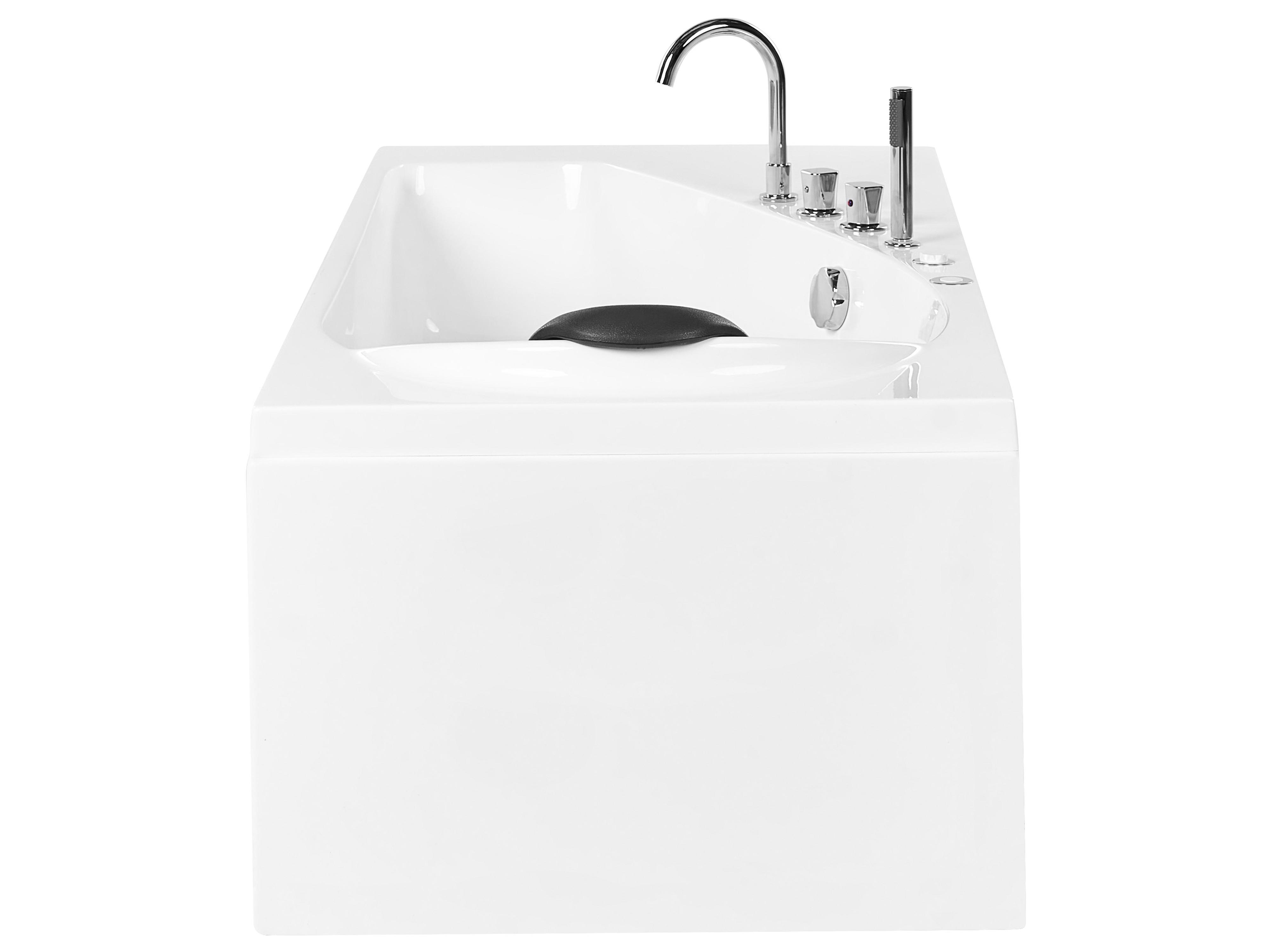 Hoek bubbelbad met LED CAURA rechtszijdig 175 x 80 cm Wit