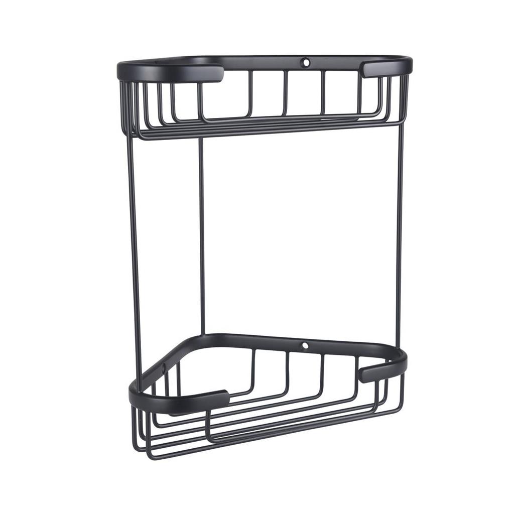 Eastbrook Solid messing doucherek driehoek dubbel zwart mat