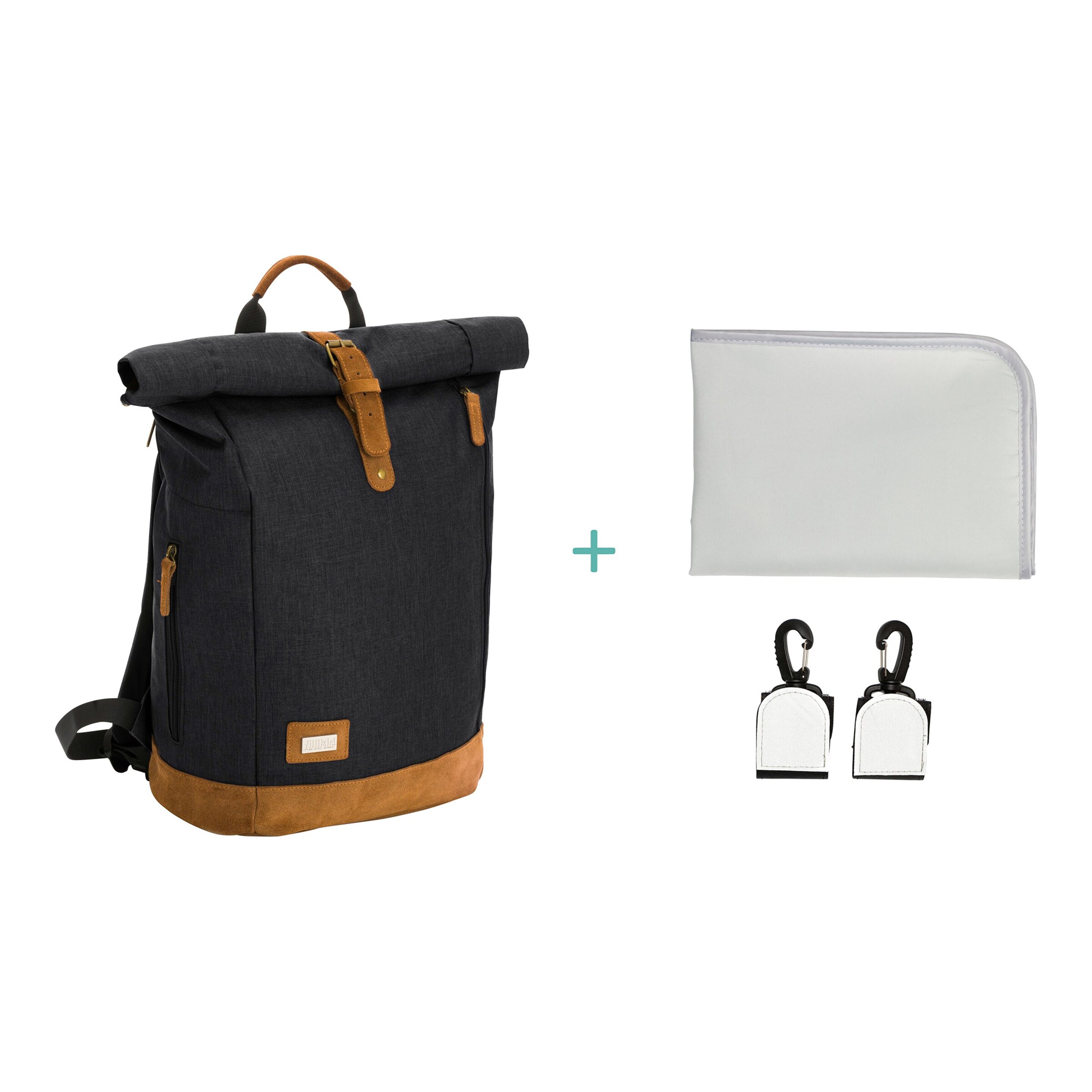 Fillikid Wickelrucksack Berlin schwarz melange