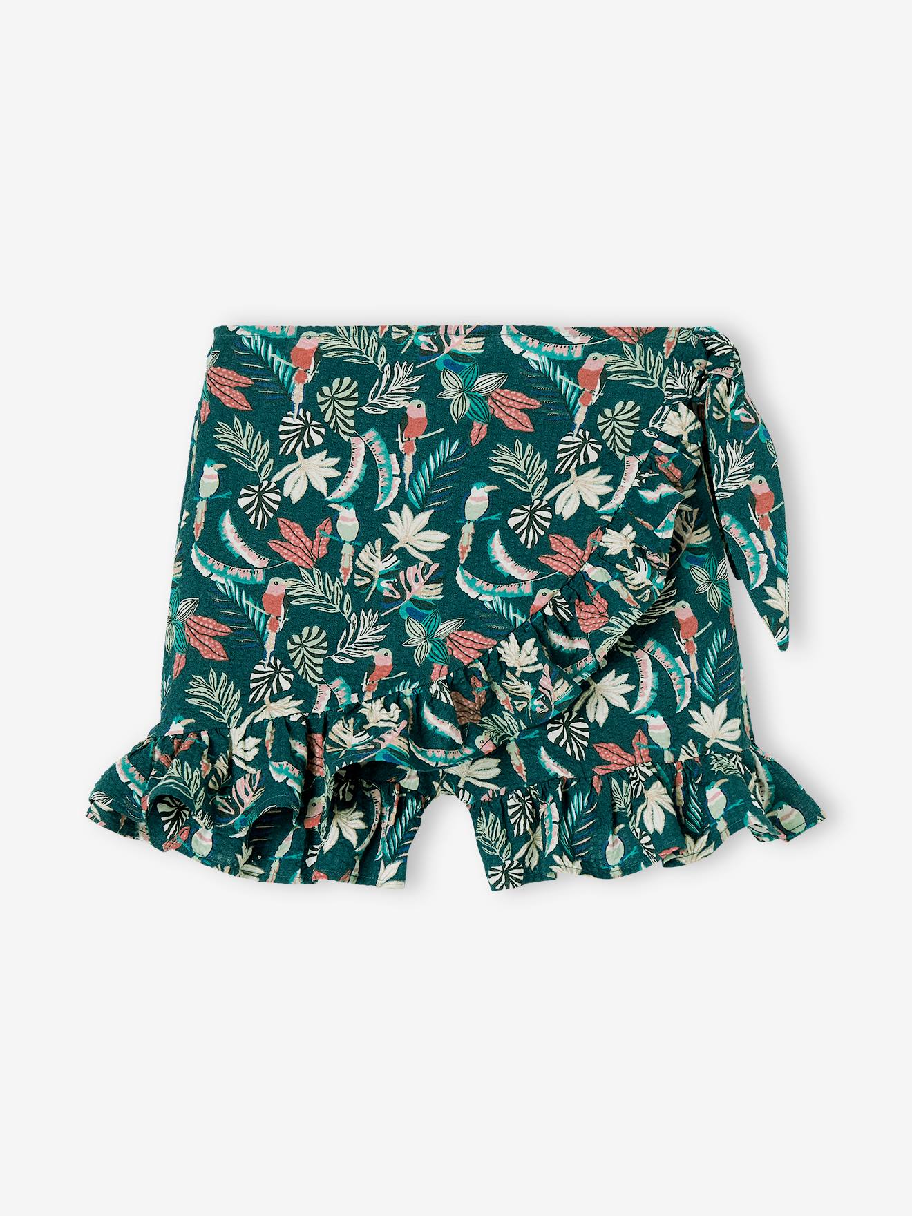 Conjunto de saia e shorts em tom cru para meninas