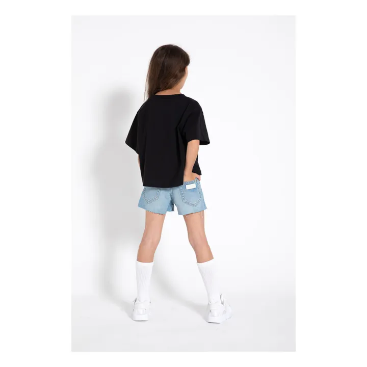 Finger in the nose Short Low Waist Eva | Denim bleached