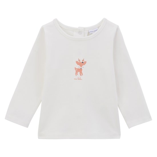 Petit Cocon Tee-shirt manches longues   Blanc        de               P'tit bisou