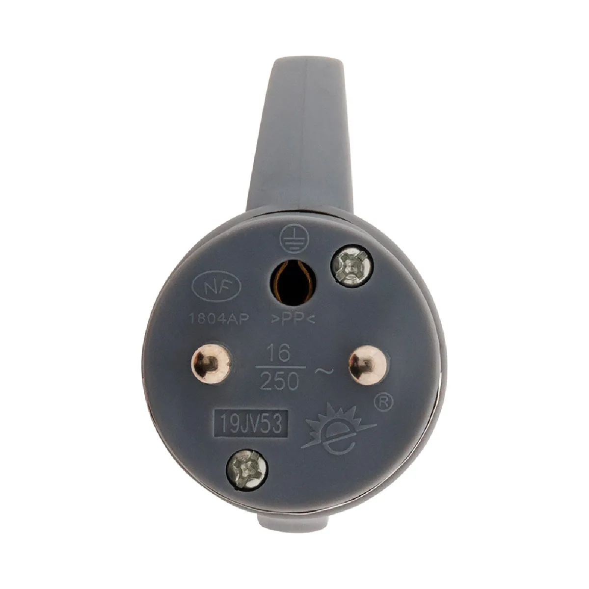 Zenitech Fiche mâle anneau avec ergot 16A 2P+T - Gris