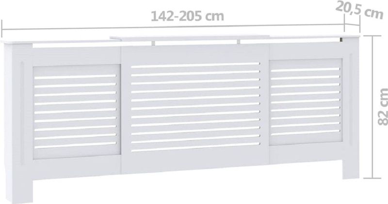 Radiatorombouw - Wit - MDF - Verstelbare Lengte 142-205 cm