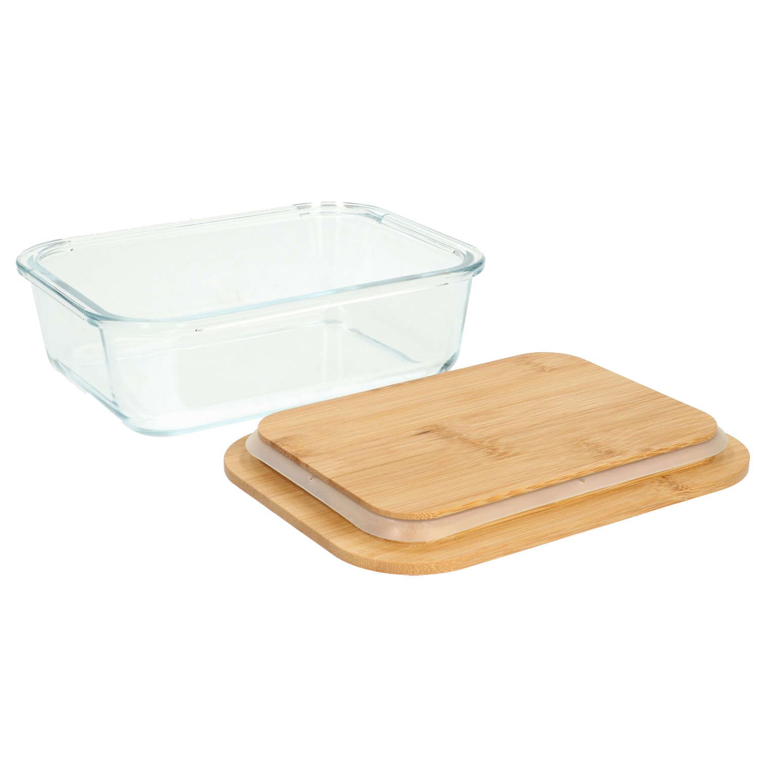 Vershoudschaal, glas en bamboe, 730 ml