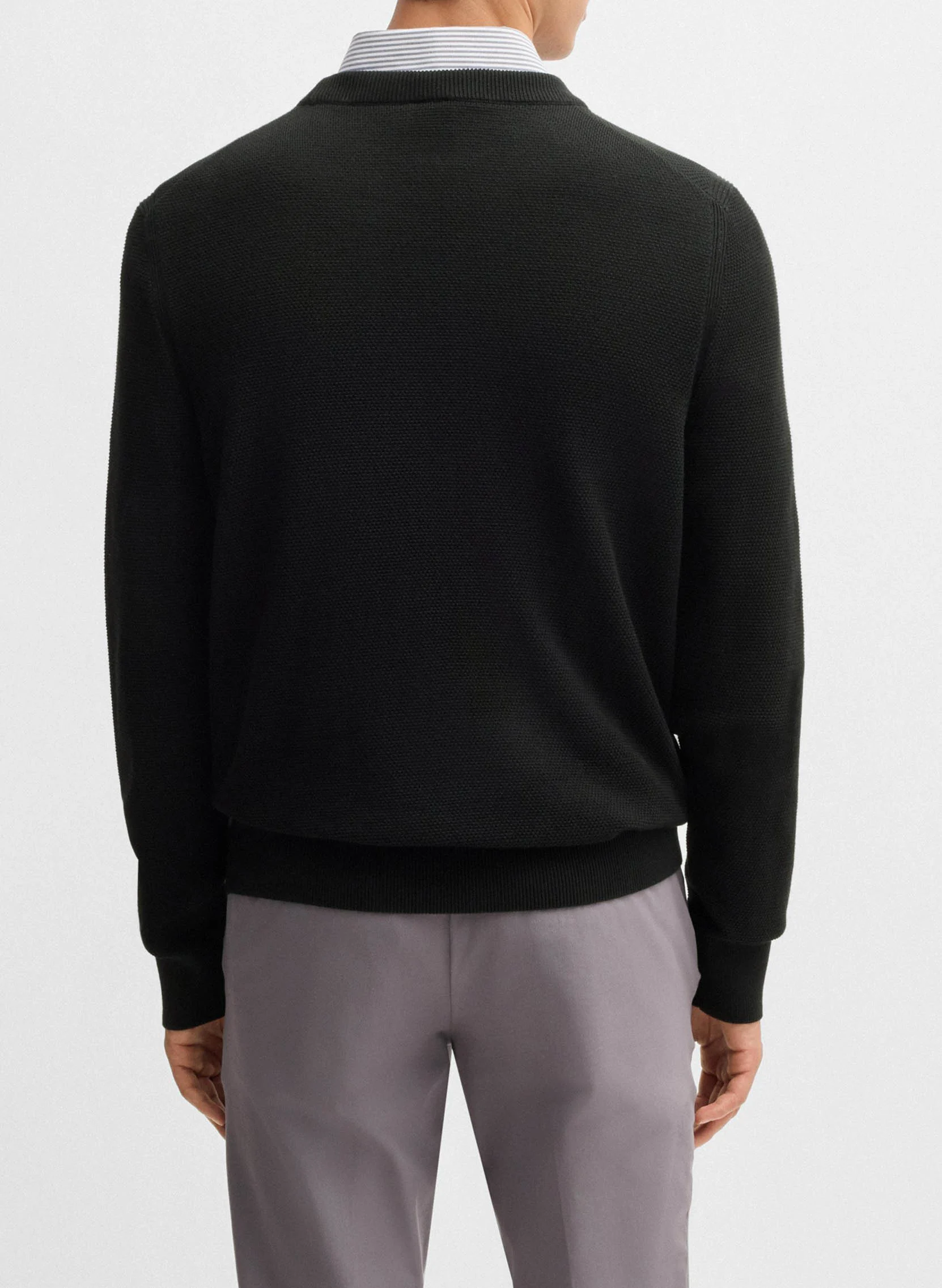 Pull col rond en coton | Noir