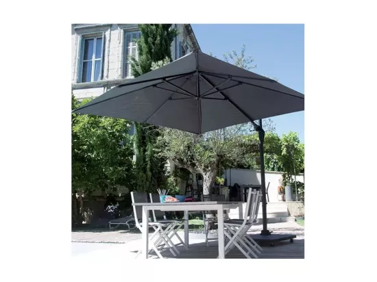 Parasol déporté carré en aluminium 3x3m Roma
