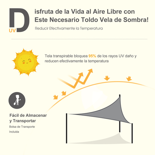 Toldo triangular Outsunny para camping em terraços