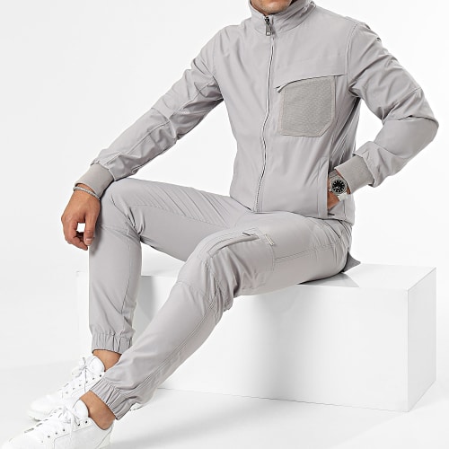 Ensemble Veste Et Pantalon Cargo Gris Clair