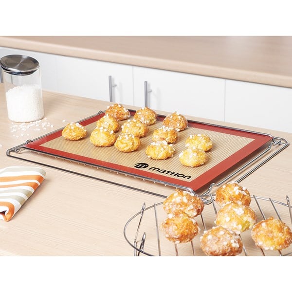 Lot Volette rectangulaire en inox avec tapis de cuisson en silicone Ma