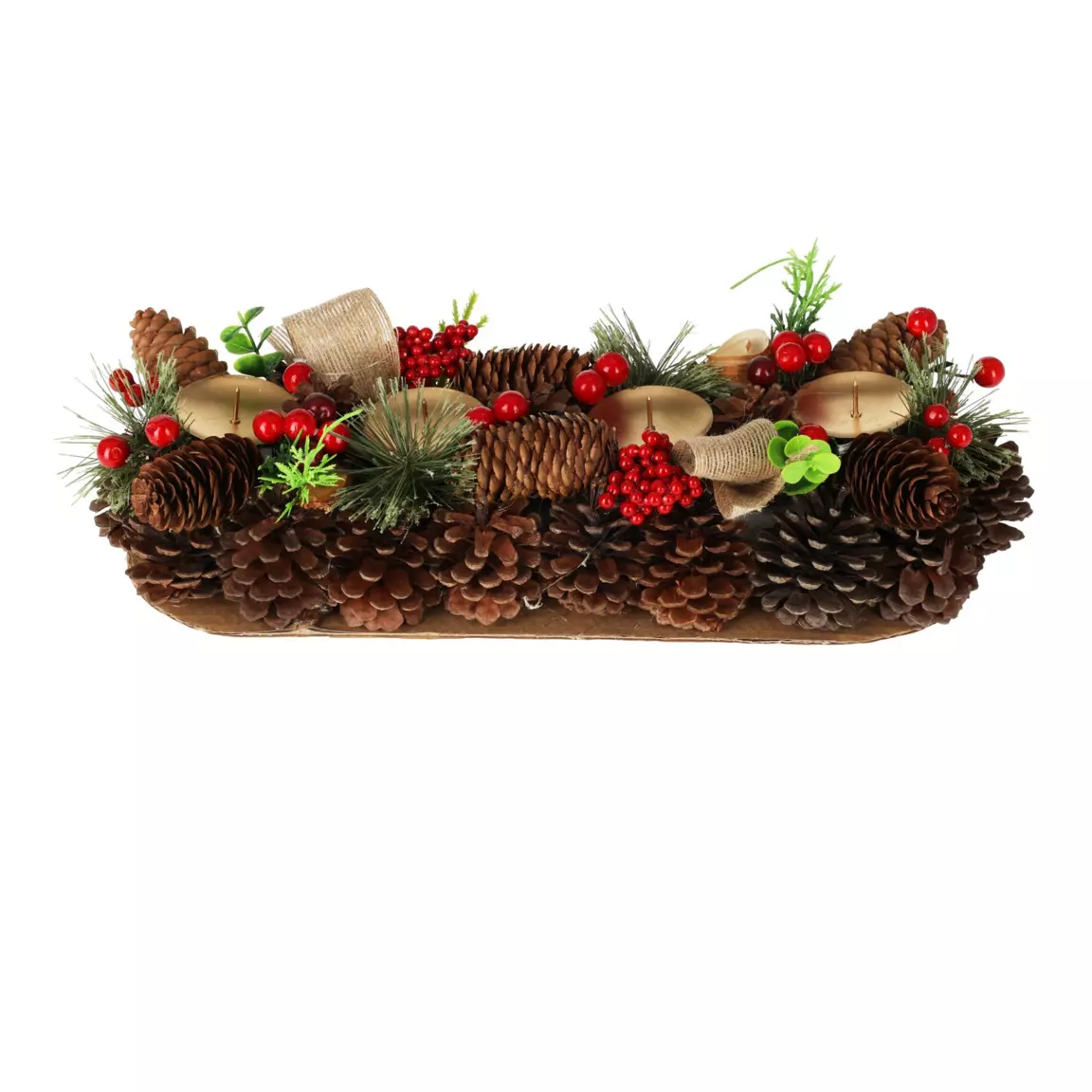 Centre de table 4 bougies (41 cm) Fête de Noël
