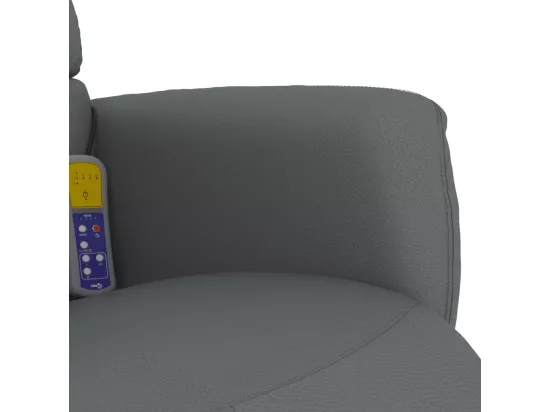 Fauteuil inclinable de massage repose-pieds gris similicuir