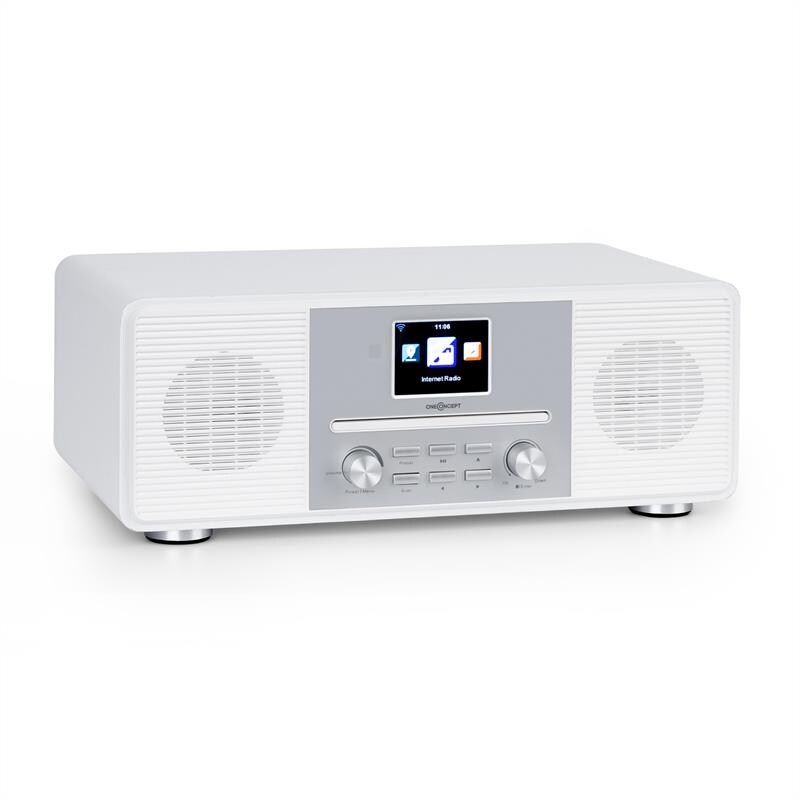 Streamo CD Internetradio 2x10W WLAN DAB+ UKW CD-Player BT weiß Weiß