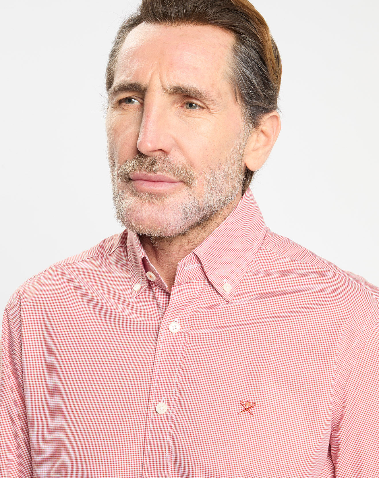 Hackett London Chemise Slim Fit Pop à micro vichy rouge/blanc