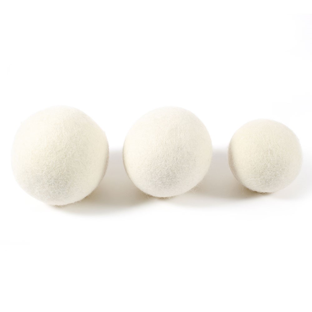(Ø80mm) Wolle Wäsche Trockner Ball Wiederverwendbarer Tumbler Trocknerball - Weiss