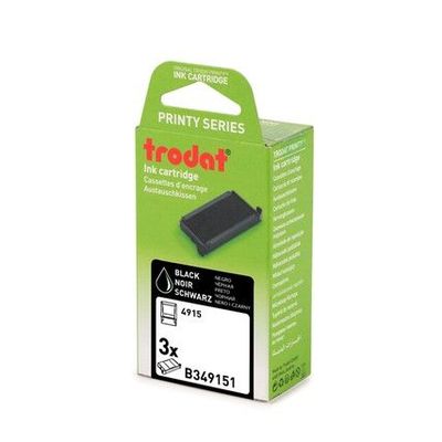 Trodat - 3 Encriers 6/4915 recharges pour tampon Printy 4915 - noir