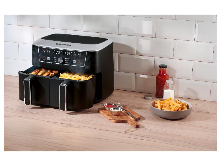 Digitale dual zone hetelucht friteuse 2x 4,35 L