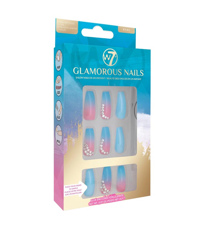 W7 - Unhas postiças Glamorous Nails - Ice Ice
