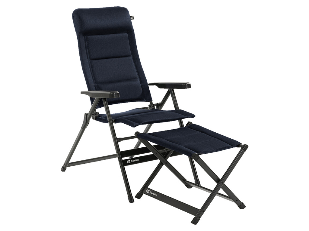 Travellife Barletta Comfort XL standenstoel met voetenbank - Blue