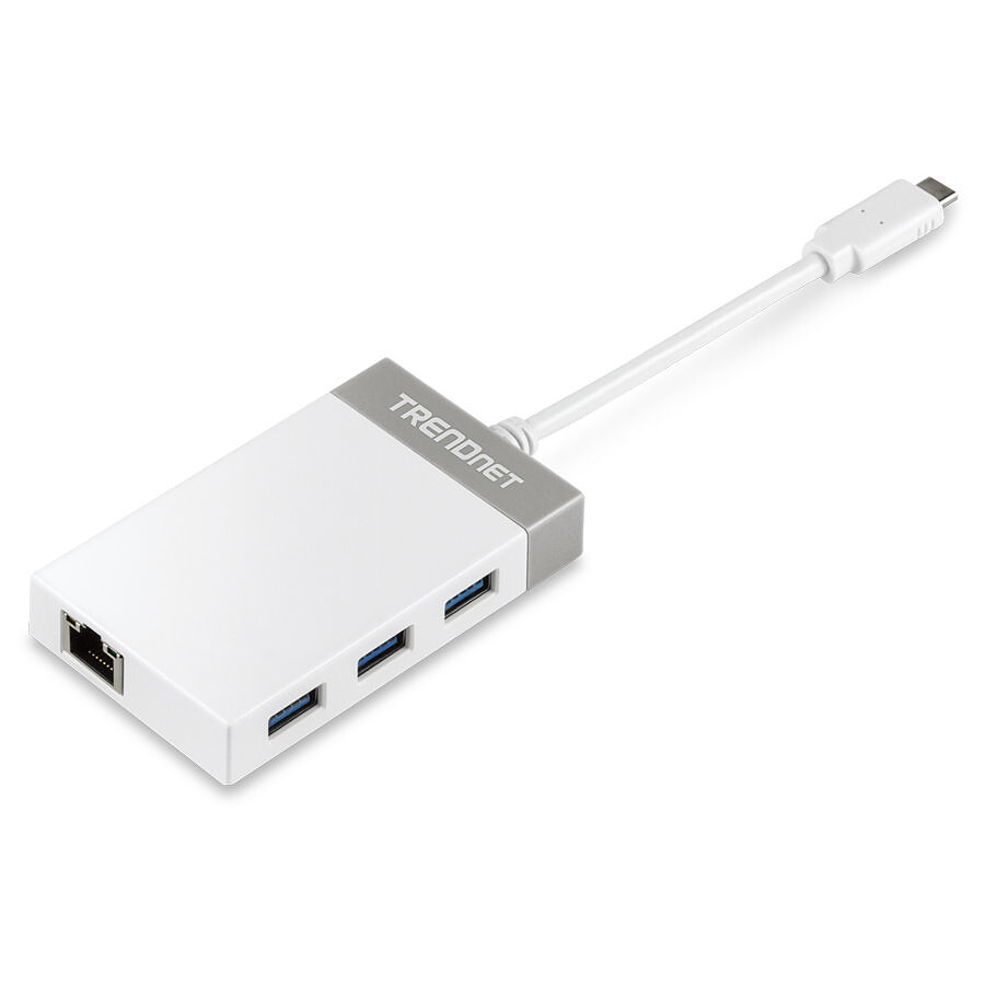 TrendNet TUC-ETGH3 - Adaptateur USB Type-C vers Gigabit Ethernet + Hub
