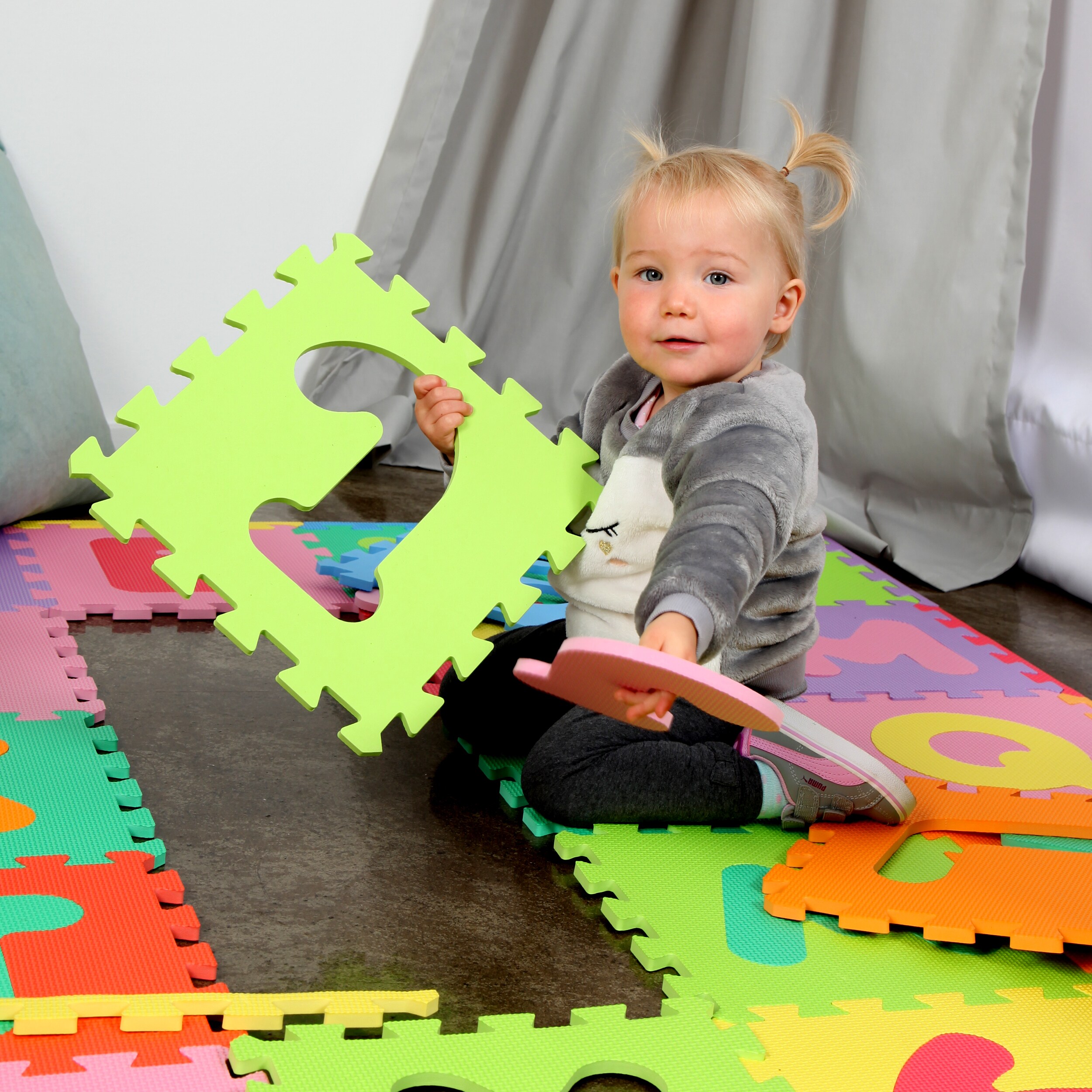 Pink Papaya Puzzlematte mit Zahlen Puzzlestar 123