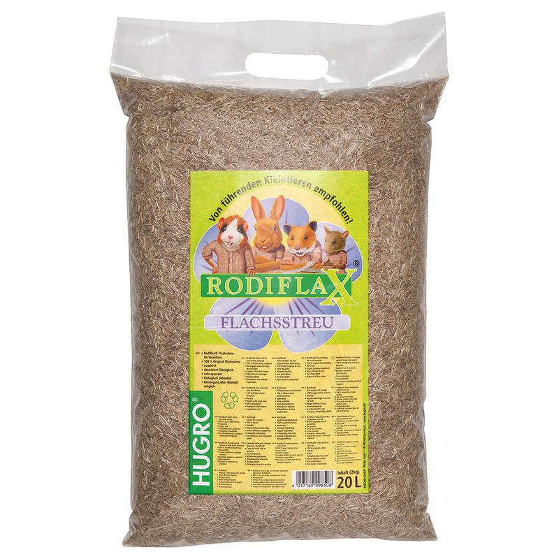 Litière de lin Hugro RODIFLAX pour rongeur