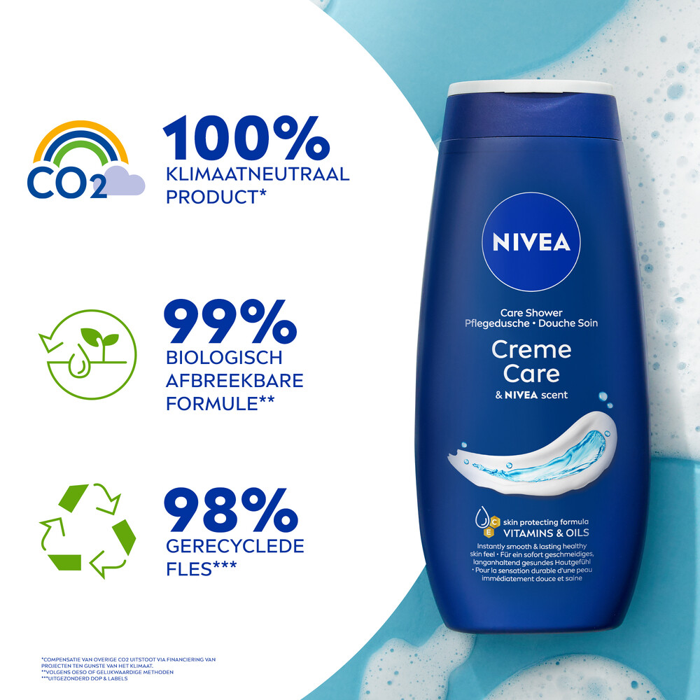 6x Nivea Douchecrème Care250 ml