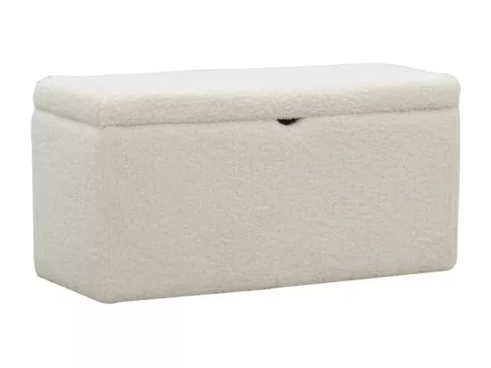 Coffre en bois et bouclettes blanc
