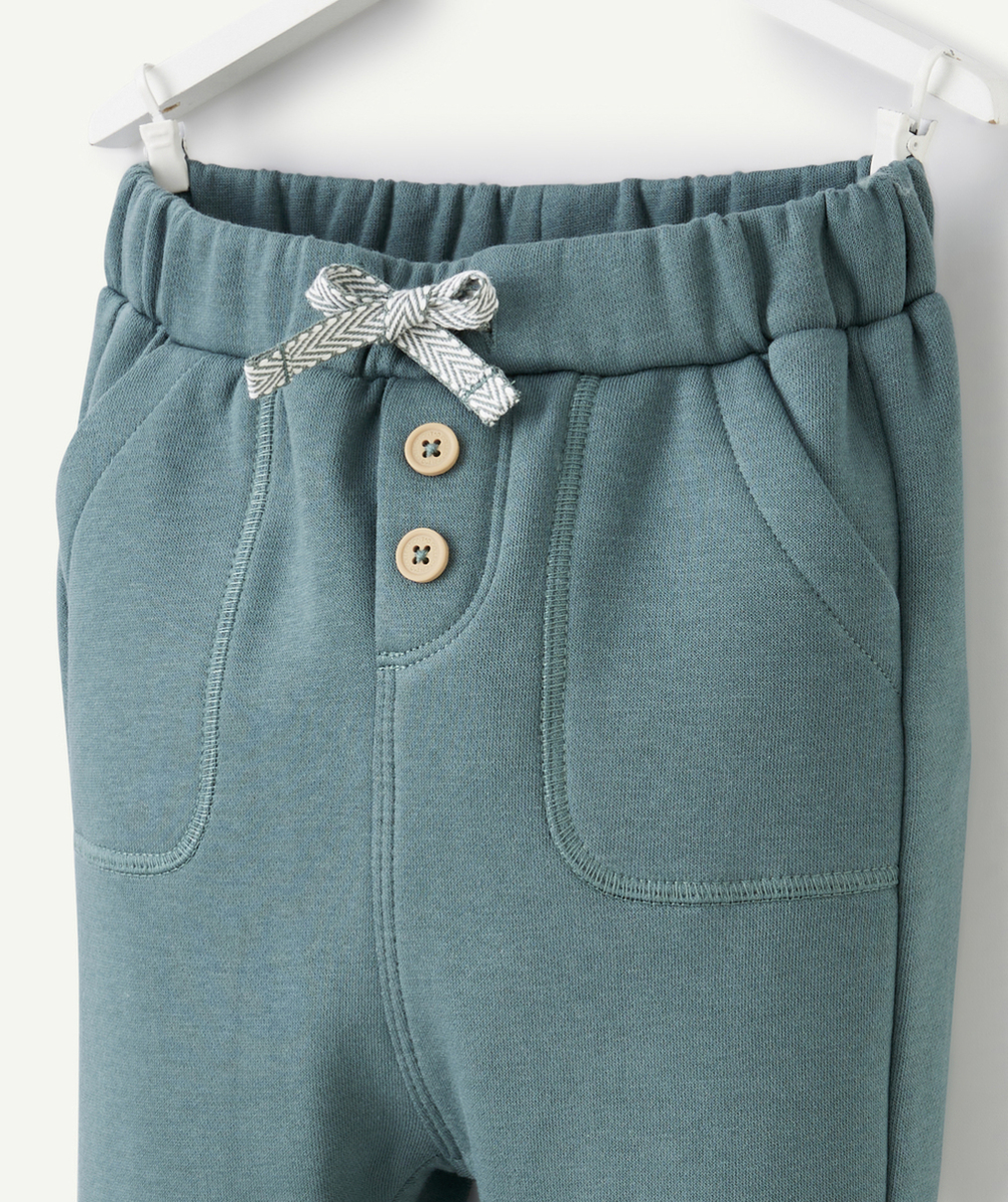 JOGGING BÉBÉ GARÇON EN FIBRES RECYCLÉES ET MOLLETON VERT