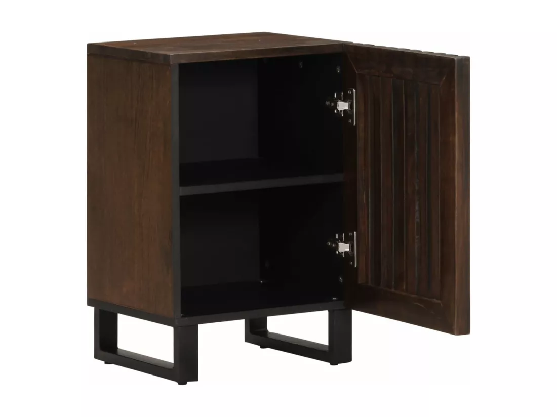 Armoire de salle de bain marron 38x34x58cm bois massif manguier
