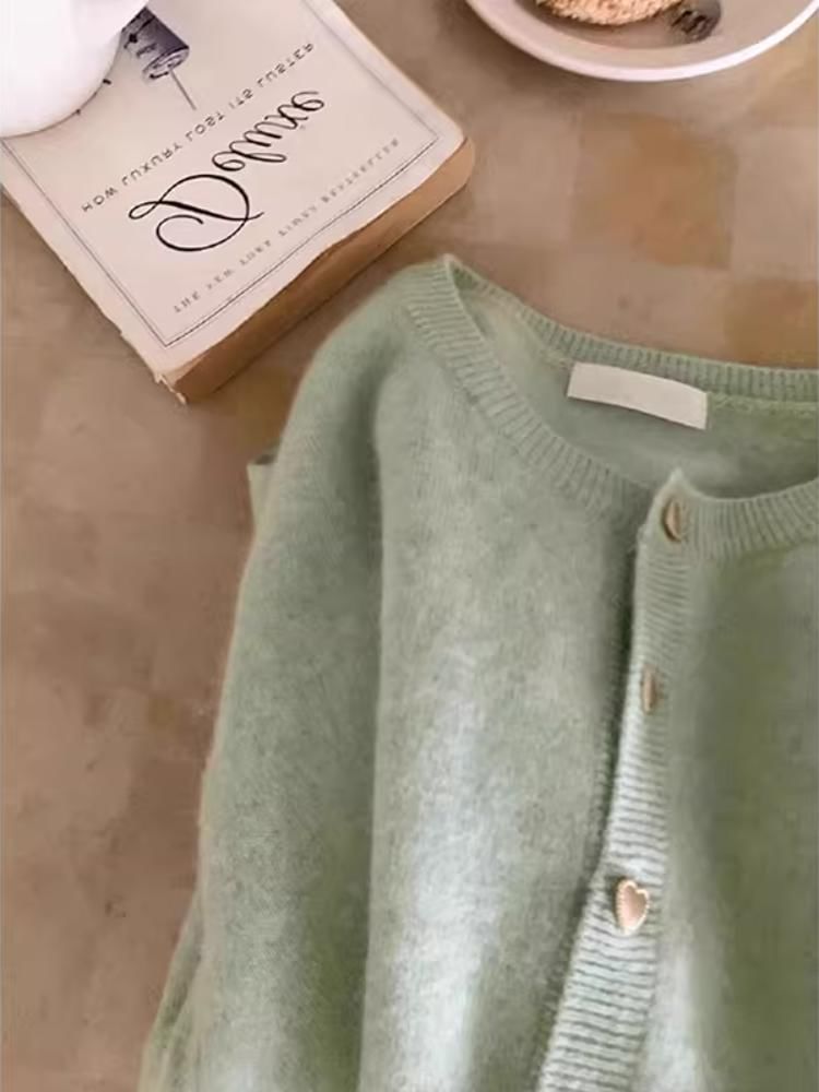 Ukiyo - Effen hartvormig vest met knoopjes