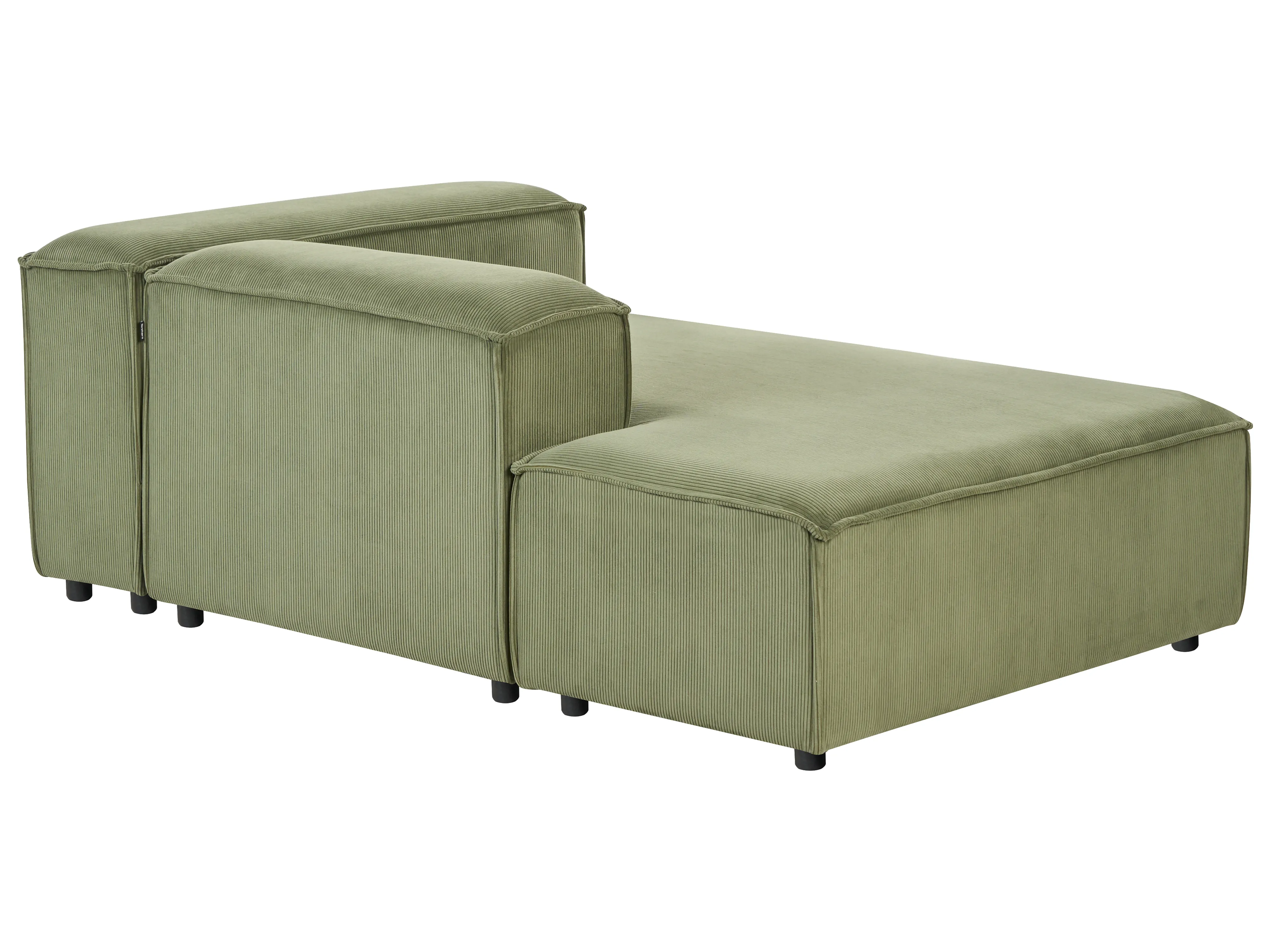 Rechtszijdige chaise longue ARDAL Corduroy Groen