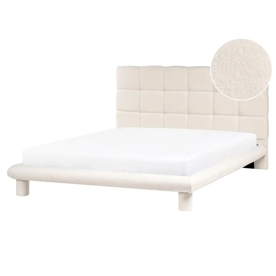 CRESSAT - Tweepersoonsbed - Off-white - 160 x 200 cm - Bouclé