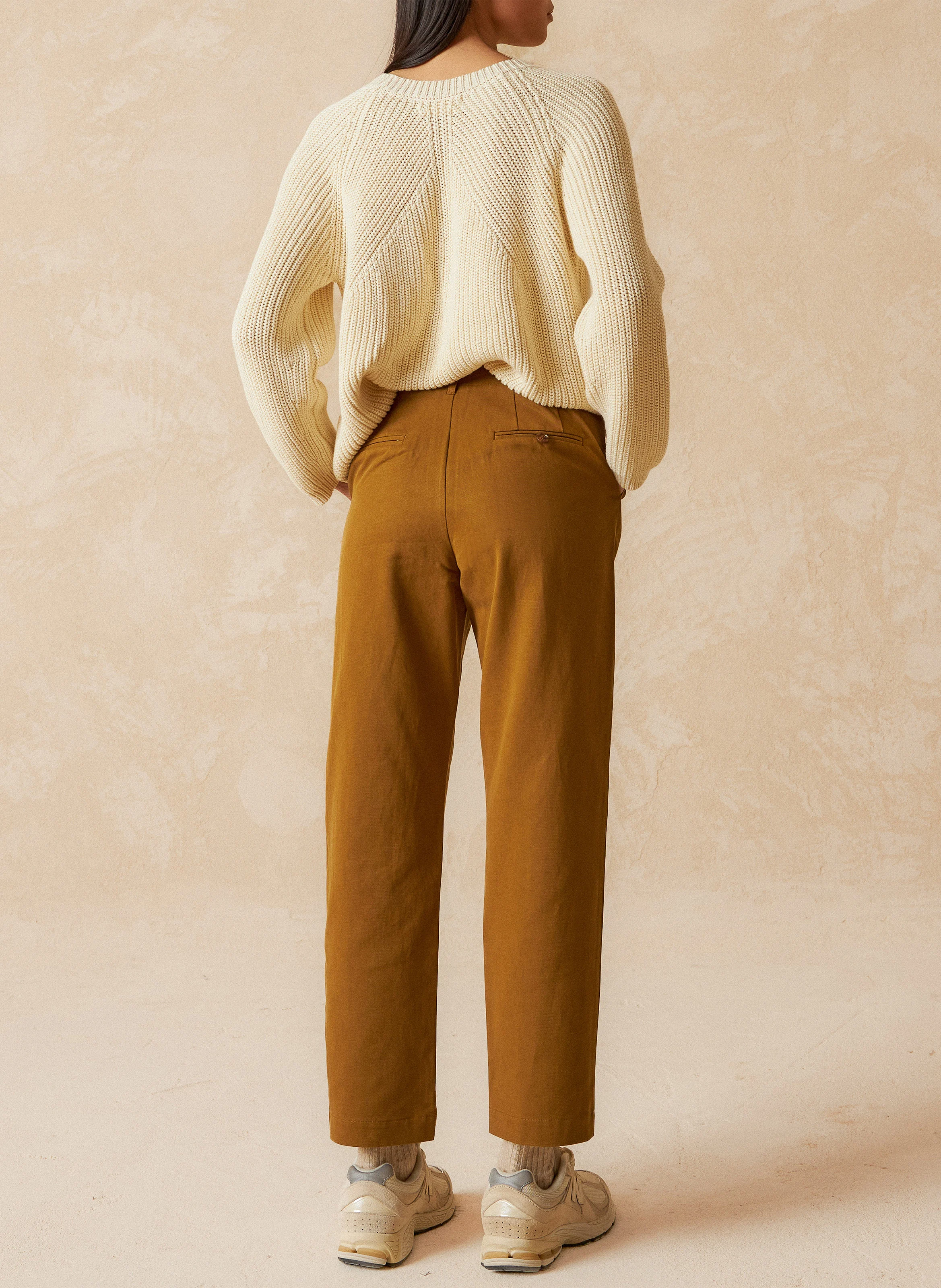 LUCAS - Pantalon droit en coton mélangé | Vert