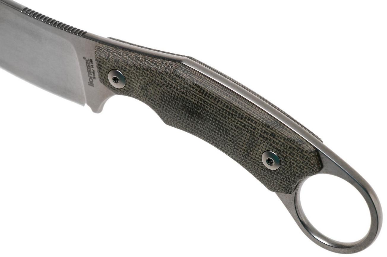 LionSteel H1 Skinner CVG Green Canvas Micarta vaststaand mes, Tommaso Rumici design
