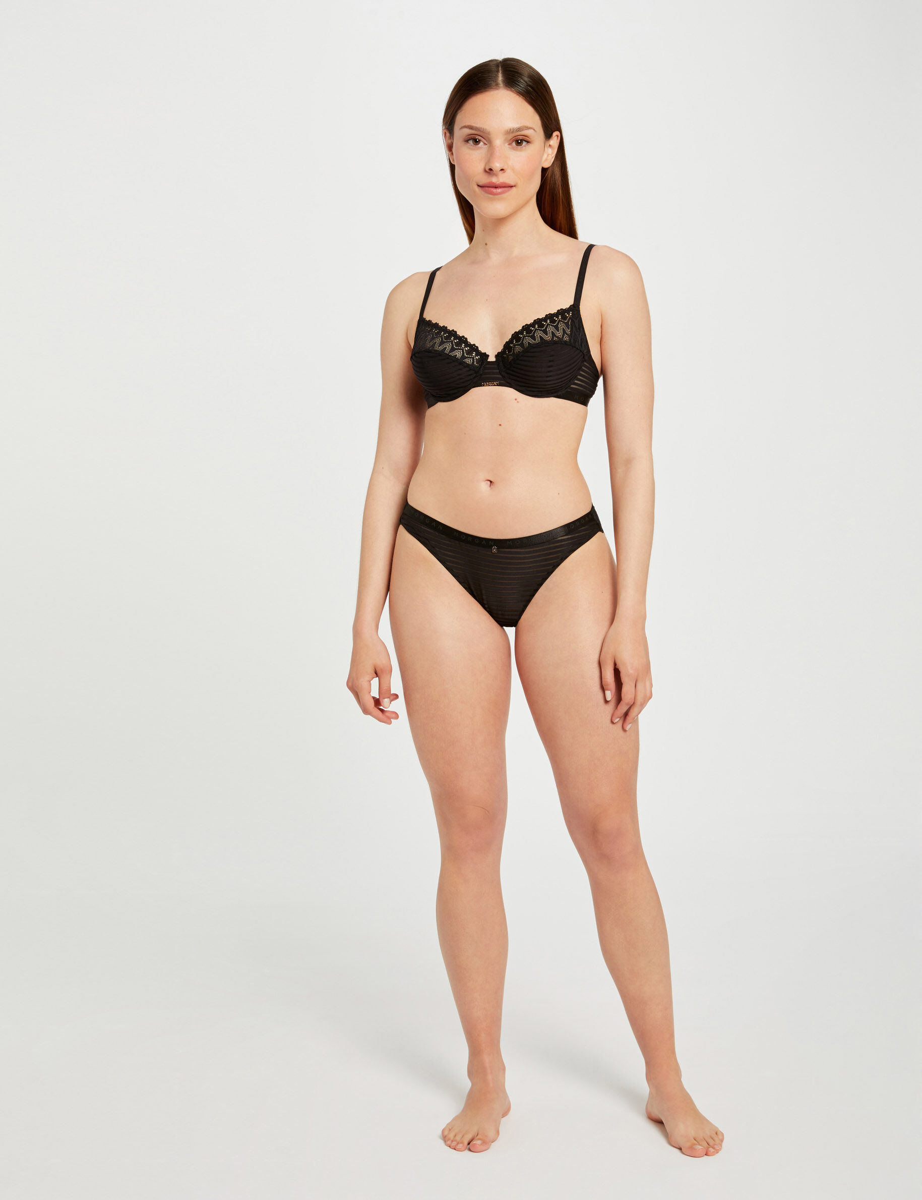 Slip en dentelle noir femme - noir