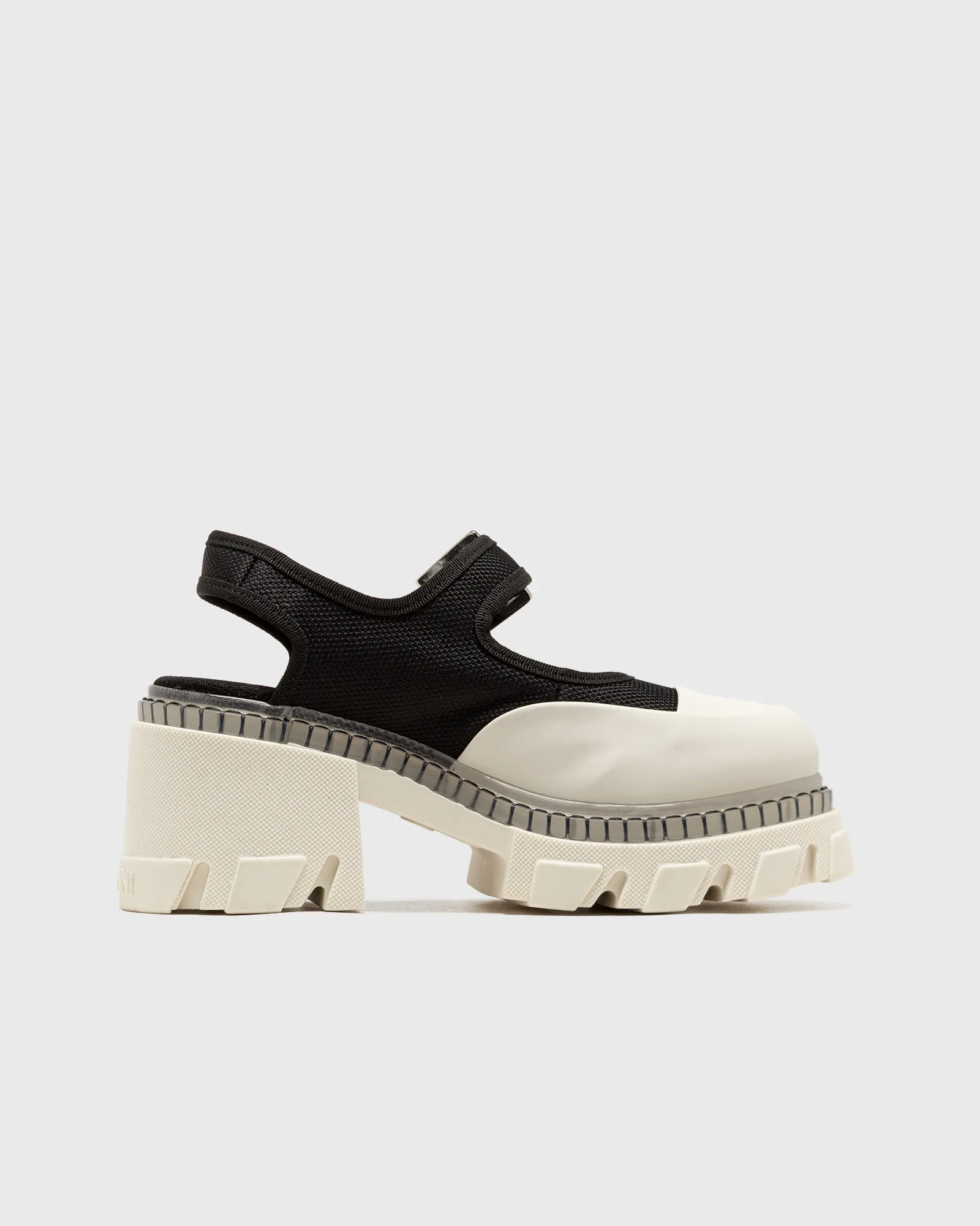 Ganni Cleated Heeled Slingback Sandal Textile